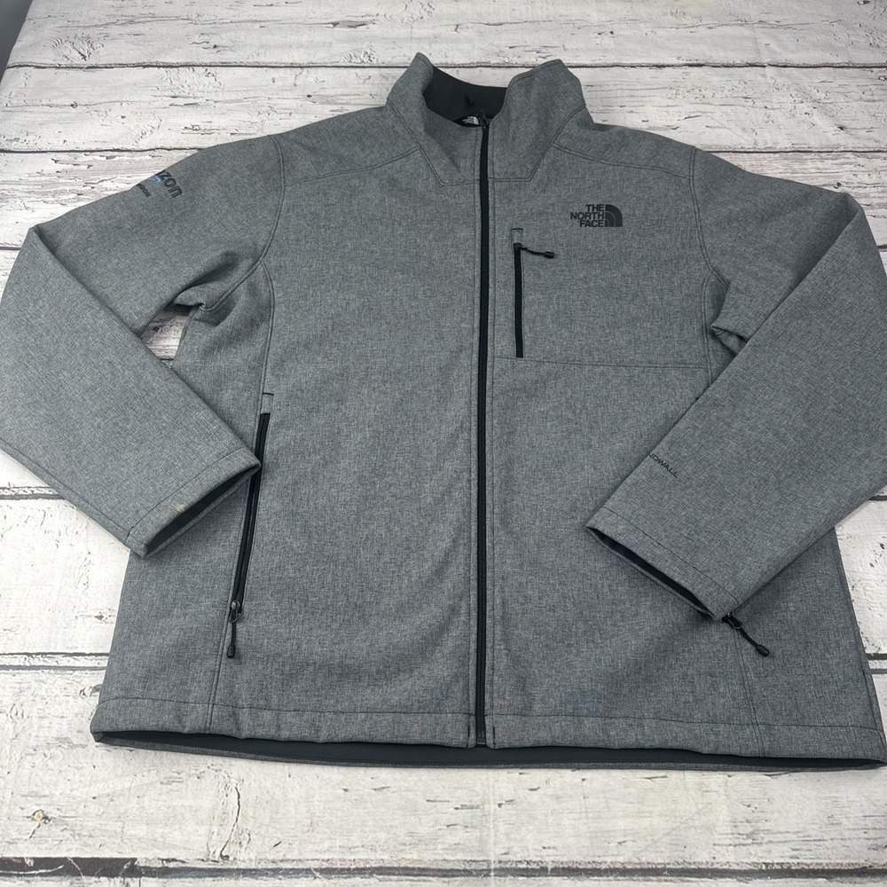 Mens XL The North Face Gray Full Zip Up Jacket Amazon Logo On Arm